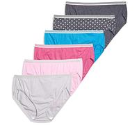 Fruit of the Loom Women's Plus Size Underwear, Designed to Fit Your Curves, Hi Cut-Cotton-Assorted, 11 (Pack of 6)