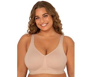 Fruit of the Loom Women's Plus-Size Wireless Cotton Bra Full Coverage Bra (Pack of 1)