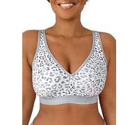 Fruit of the Loom Women's Plus-Size Wireless Cotton Bra Full Coverage, Opaque, Leopard Smoke, 40C