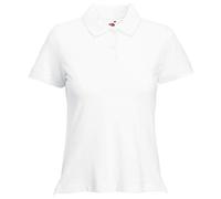 Fruit of the Loom Women's Polo Shirt Short-Sleeve - White - Small