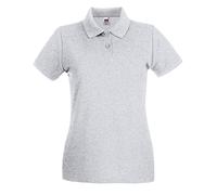 Fruit of the Loom Women's Polo Shirt Short-Sleeve, Womens Men, heather grey, Small
