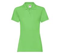 Lady-Fit Premium Short Sleeve Polo Shirt Fruit Of The Loom Lime L
