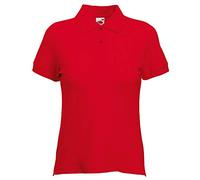 Fruit of the Loom Women's Polo Shirt Short-Sleeve, Womens Men, red, X-Large