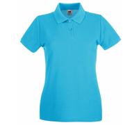 Fruit of the Loom Women's Polo Shirt Short-Sleeve, Womens Men, Sky Blue, Large
