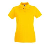Fruit of the Loom Women's Polo Shirt Short-Sleeve, Womens Men, Sunflower, Small