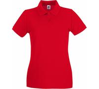 Fruit of the Loom Women's Premium Lady-fit Polo Shirt, Red (Red 400), Large