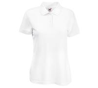 Fruit of The Loom Women's Premium Polo Lady-fit Polo Shirt, White, Medium