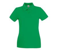 FRUIT OF THE LOOM Women's Premium Polo Shirt, Kelly Green, XS UK