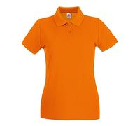 FRUIT OF THE LOOM Women's Premium Polo Shirt, Orange, XXL UK