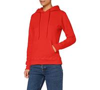 Fruit of the Loom Women's Pull-over Classic Hooded Sweat, Red, 14 (Manufacturer Size:Large)