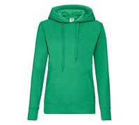 FRUIT OF THE LOOM Women's Pull-over Classic Hooded Sweatshirt Clasic, Green (Kelly Green), XS UK