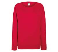 FRUIT OF THE LOOM Women's Raglan Lightweight Sweater, Red, XS UK