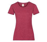 Fruit of the Loom women's regular fit T-shirt., Vintage red mottled, Large