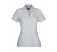 Fruit of the Loom Womens S/S Lady-Fit 65/35 Polo Shirt Heather Grey Large