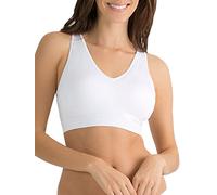 Fruit of the Loom Women's Seamless Pullover Bra - Soft Stretch Fabric with Built-in Cups, White, L