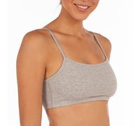 Fruit of the Loom Women's Spaghetti Strap Cotton Pullover Sports Bra Value Pack, Opaque, White/Heather Grey/Black-6 Pack, 32 (Pack of 6)