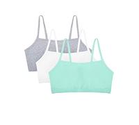 Fruit of the Loom Women's 3 Pack Spaghetti Sports Bra, Mint Chip/White/Grey Heather, 40D