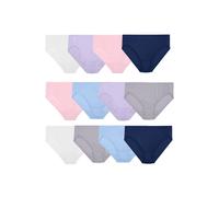 Fruit of the Loom Women's Underwear Microfiber Panties (Regular & Plus Size) Hi Cut - 12 Pack - Assorted 6