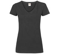 Fruit of the Loom Women's V-Neck Valueweight T-Shirt, Black, 12 (Manufacturer Size:Medium)