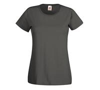 Fruit of the Loom women's value weight t-shirt, lady-fit - Grey - Small