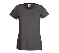 Fruit of the Loom Women's T-Shirt Valueweight Lady-Fit Short Sleeve Light Graphite XS