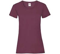 Fruit of the Loom women's value weight t-shirt, lady-fit - Red - Medium
