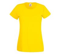 Fruit of the Loom women's value weight t-shirt, lady-fit - Yellow - X-Small