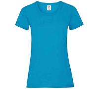 Fruit of the Loom Women's Valueweight Heather Lady Fit T-Shirt in Blue | Size: 12 Fruit Of The Loom Blue 12