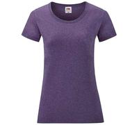 Fruit of the Loom Women's Valueweight Heather Lady Fit T-Shirt in Plum | Size: 18 Fruit Of The Loom Plum 18