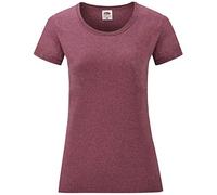 Fruit of the Loom Women's Valueweight Lady T-Shirt, Burgundy mottled, M