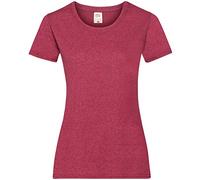 Fruit of the Loom Women's Valueweight Lady T-Shirt, Vintage red mottled, M