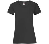 Fruit of the Loom Women's Valueweight Short Sleeve T Shirt, Black, L UK