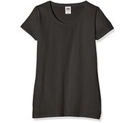 FRUIT OF THE LOOM Women's Valueweight Short Sleeve T Shirt, Light Graphite, XL UK