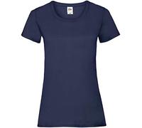 FRUIT OF THE LOOM Women's Valueweight Short Sleeve T Shirt, Navy, S UK