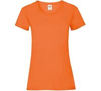 FRUIT OF THE LOOM Women's Valueweight Short Sleeve T Shirt, Orange, L UK
