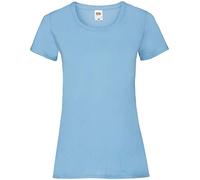 FRUIT OF THE LOOM Women's Valueweight Short Sleeve T Shirt, Sky, XS UK