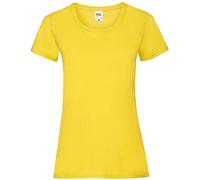 FRUIT OF THE LOOM Women's Valueweight Short Sleeve T Shirt, Yellow, XXL UK