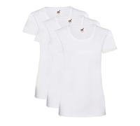 Fruit of the Loom Women's Valueweight T-Shirt 3 Pack, White (White), 10 (Size:S/10)