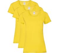 Fruit of the Loom Women's Valueweight T-Shirt 3 Pack, Yellow, 14 (Size: L/14)