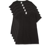 Fruit of the Loom Women's Valueweight T-shirt 5 Pack T Shirt, Black, 38 EU (M)