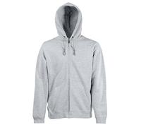 Fruit of the Loom Zip Through Hooded Sweat in Heather Grey Size M (SS16)