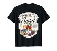 Fruit of the Spirit Galatians 5:22 5:23 Christian Graphic Value Graphic T-Shirt, Men, Black, S