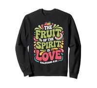 Fruit of the Spirit Is Love Galatians 5:22 Retro Bible Verse Sweatshirt