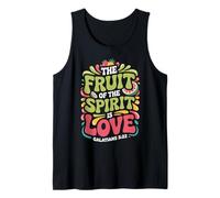 Fruit of the Spirit Is Love Galatians 5:22 Retro Bible Verse Tank Top