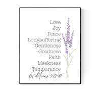 Fruit Of The Spirit | Love, Joy, Peace, Long-suffering, Gentleness, Goodness, Faith, Meekness, Temperance | Galatians 5:22-23 | Art Print (8x10)