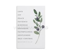 Fruit of The Spirit Wall Decor Galatians 5 22 Scripture Bible Verse Poster Christian Wall Art Canvas Painting Posters And Prints Wall Art Pictures for Living Room Bedroom Decor 12x18inch(30x45cm) Un
