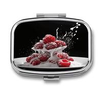 Fruit on Sugar Pill Box Medicine Pill Organizer Small Pill Case Travel Pill Container Portable Pill Case for Pocket 2 Compartment Pill Holder Pill Boxes for Travel