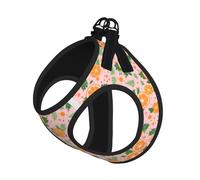 Fruit Orange Print Reflective Pet Leash Vest For Small Dogs & Cats, Adjustable Outdoor Walking Hiking Vest