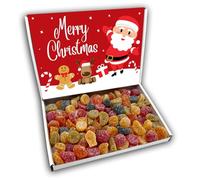 Fruit Pastilles Merry Christmas Sweets Gift Box Hamper (SANTA RED FRONT)
