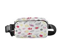 Fruit Pattern Fashionable Waist Pack Crossbody Bag for Women Men Multipurpose Zipper Fanny Pack Sling Bag with Adjustable Strap for Travel Vacation Running